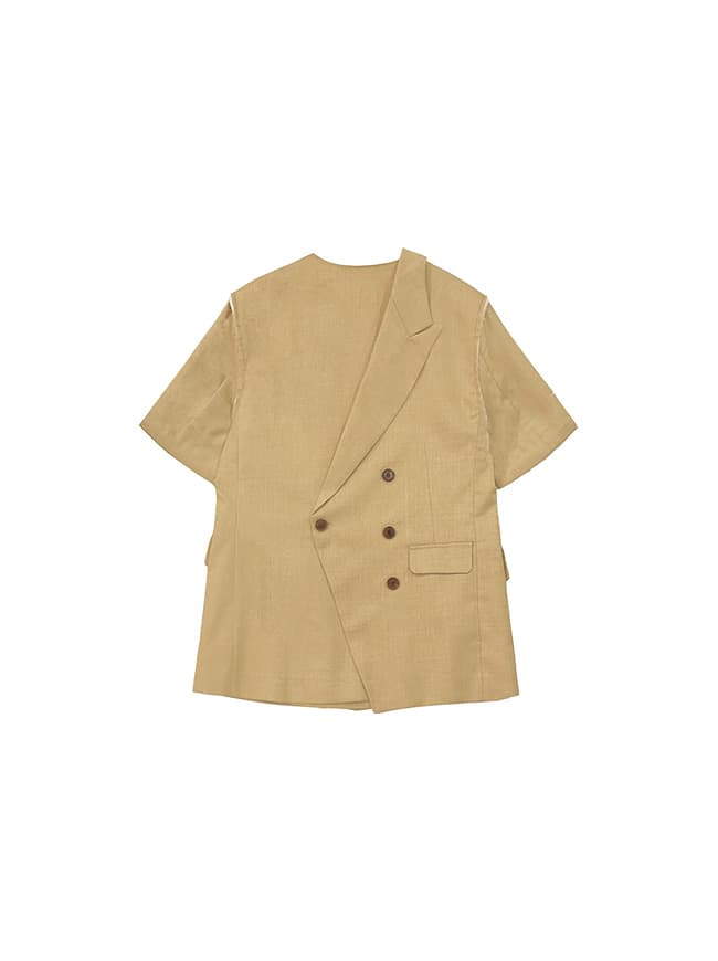 New Beige Origami Half Sleeve Jacket — vue 2