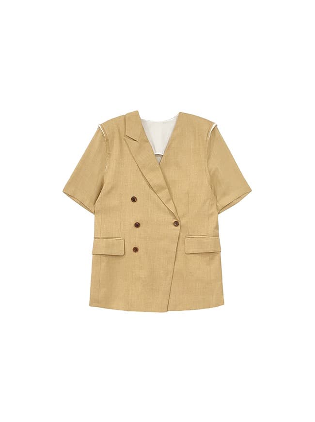 New Beige Origami Half Sleeve Jacket — vue 1