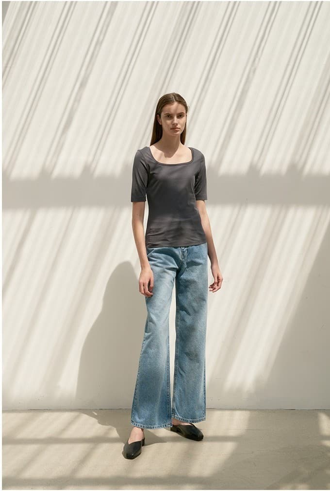 TOR SQUARE NECK TOP_CHARCOAL — vue 5