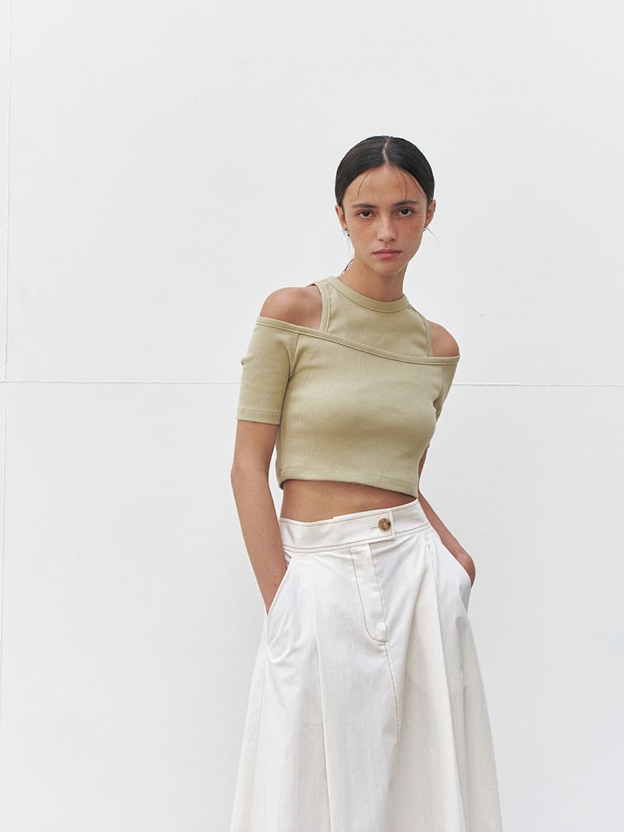RTR LAYERD CROP TOP_GREEN — vue 4