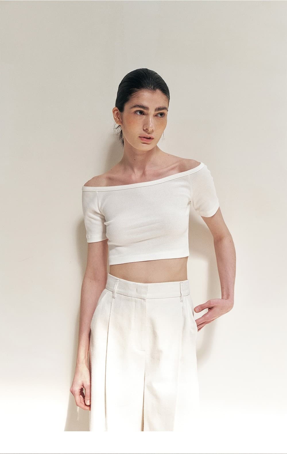 RTR LAYERD CROP TOP_IVORY — vue 4
