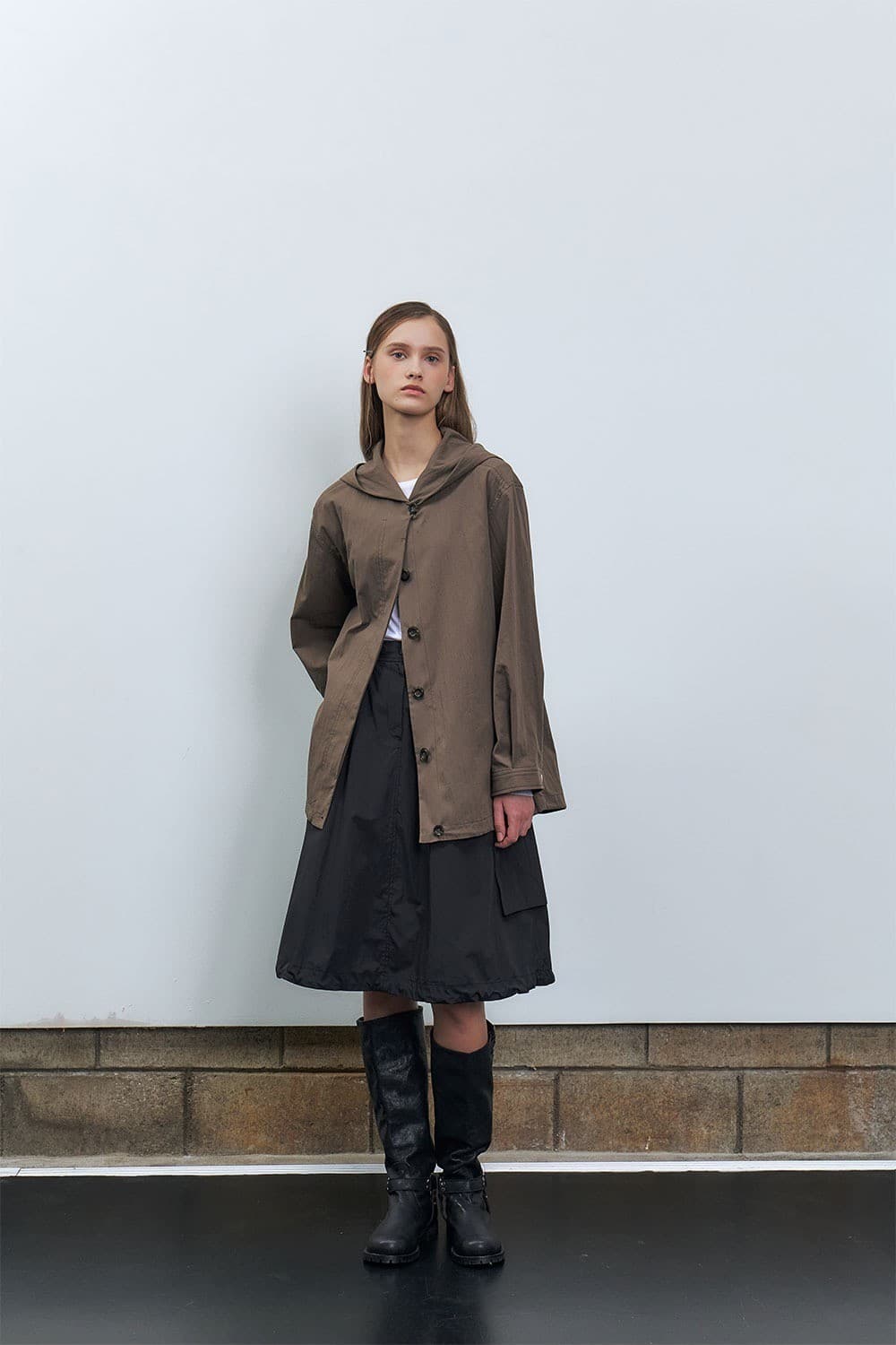 RTF SHAWL HOODED SHIRT_KHAKI BROWN — vue 9