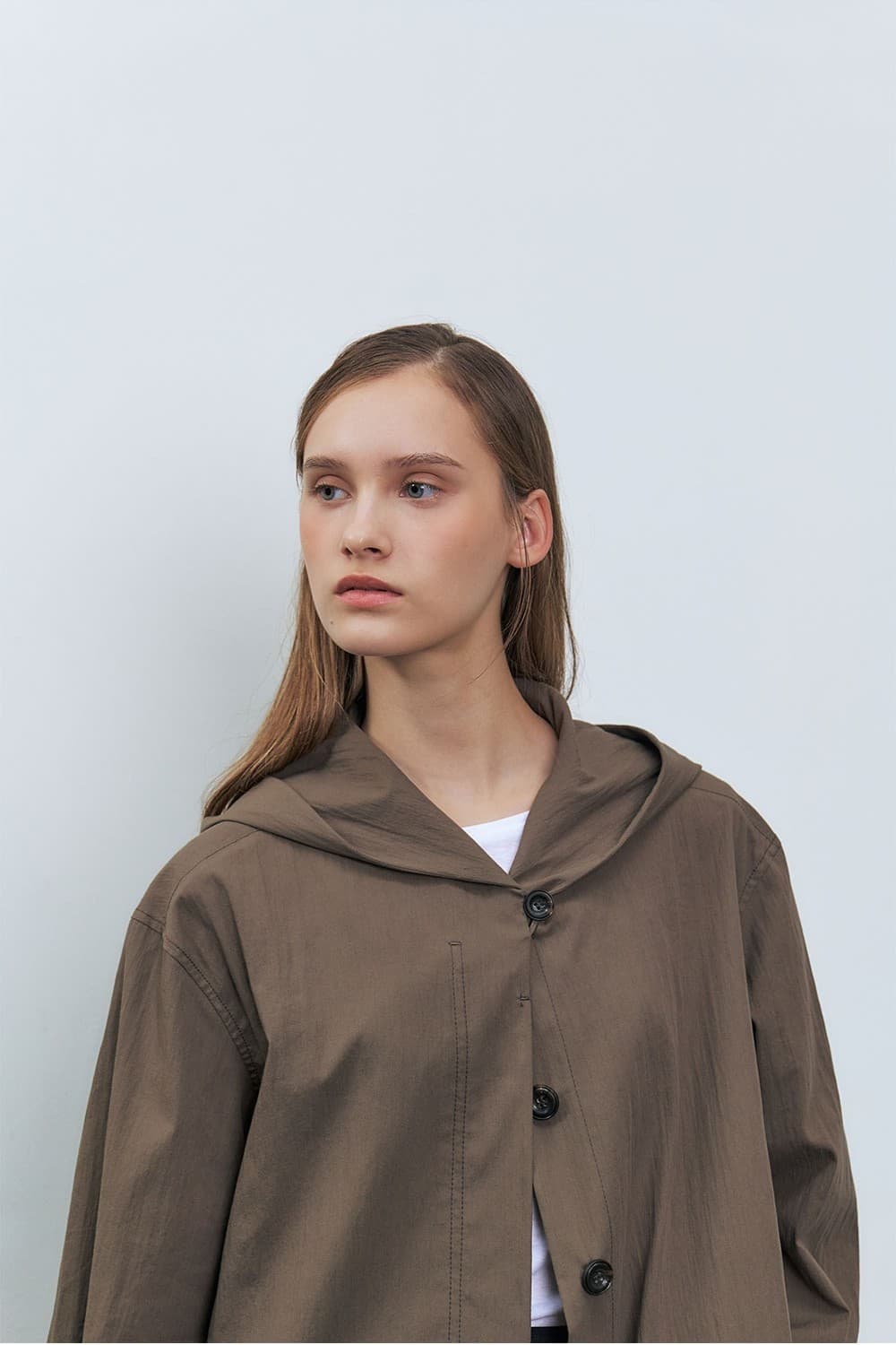 RTF SHAWL HOODED SHIRT_KHAKI BROWN — vue 11