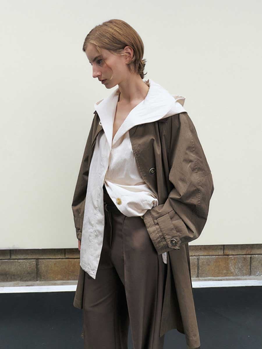 RTF SHAWL HOODED SHIRT_I-BEIGE — vue 1