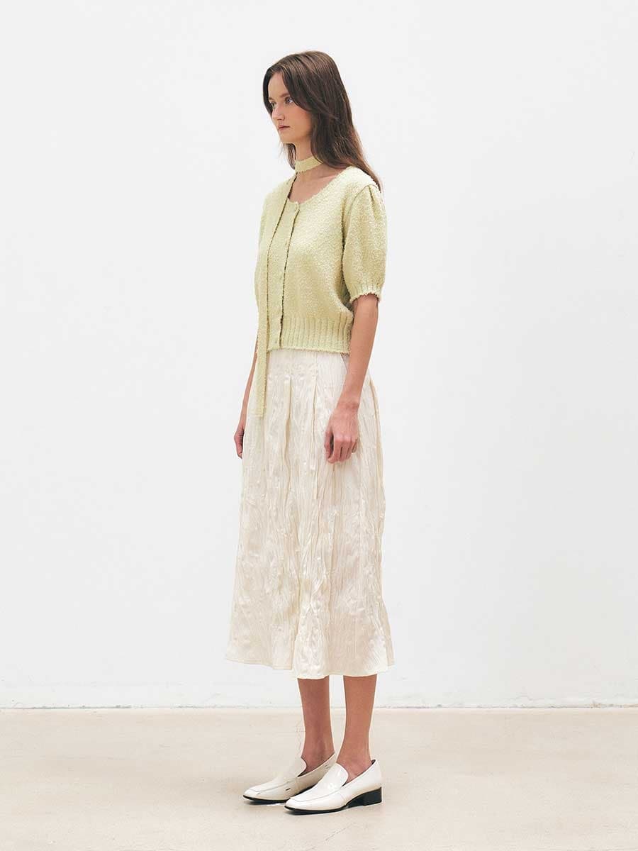 TFS FLARE CREASED SKIRT_IVORY — vue 2