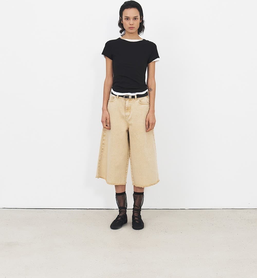TFR LOOSE FIT MIDI DYEING DENIM_L-YELLOW — vue 5