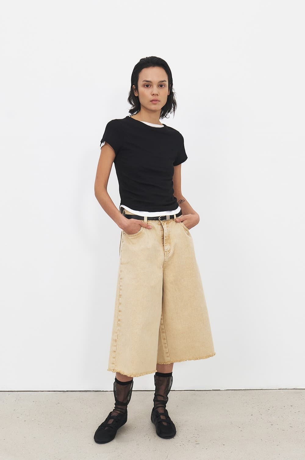 TFR LOOSE FIT MIDI DYEING DENIM_L-YELLOW — vue 6