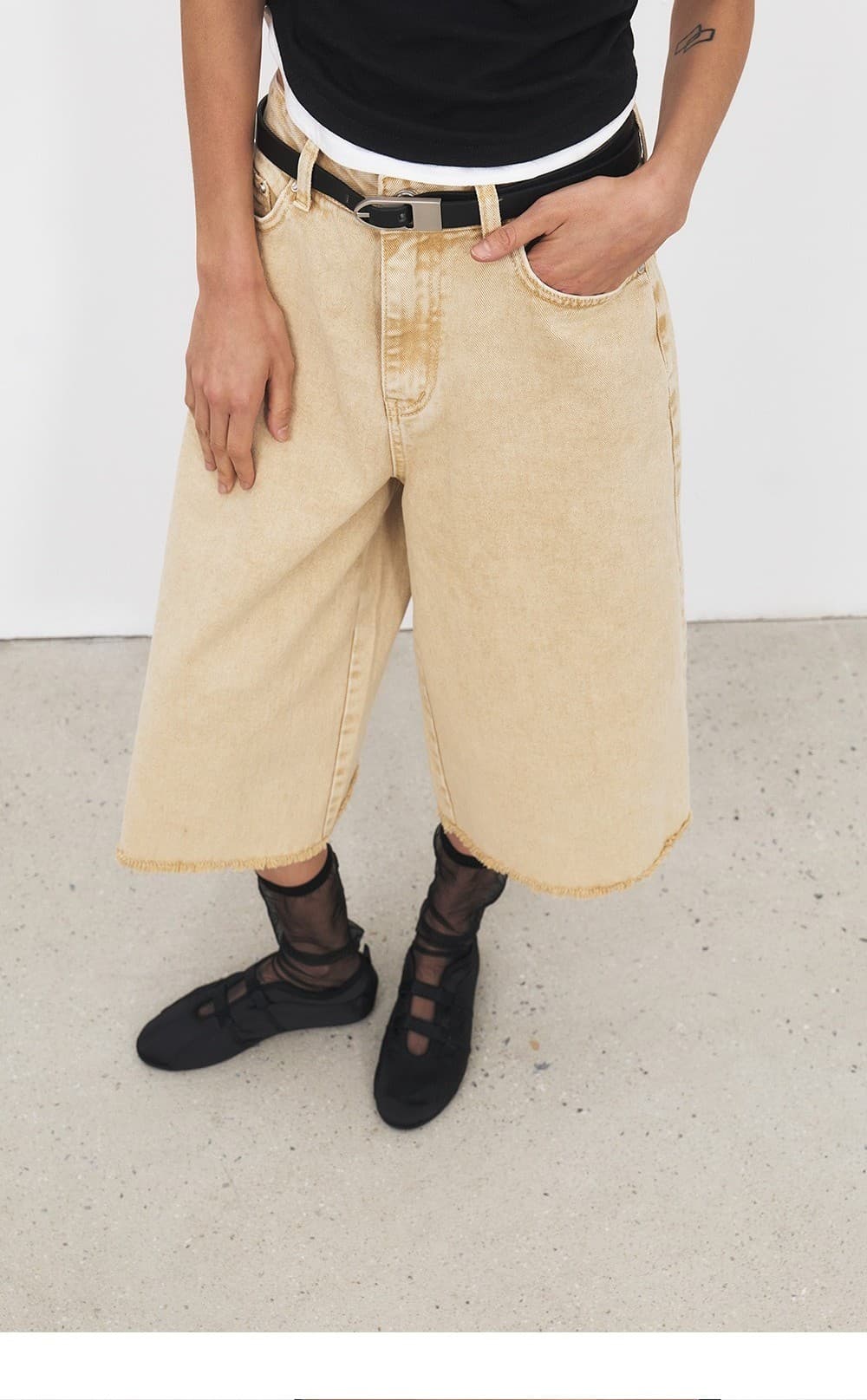 TFR LOOSE FIT MIDI DYEING DENIM_L-YELLOW — vue 11