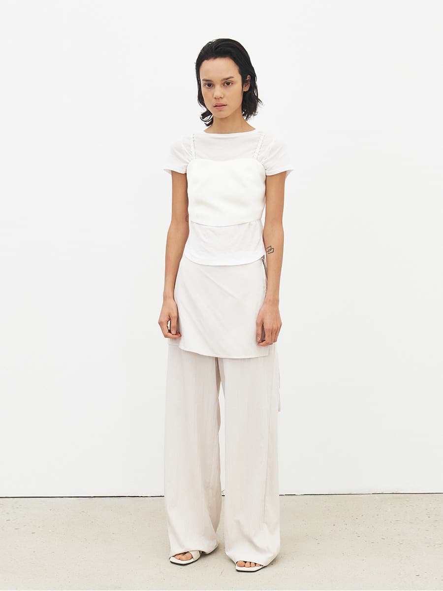 TFR SKIRT LAYERED PANTS_IVORY — vue 1