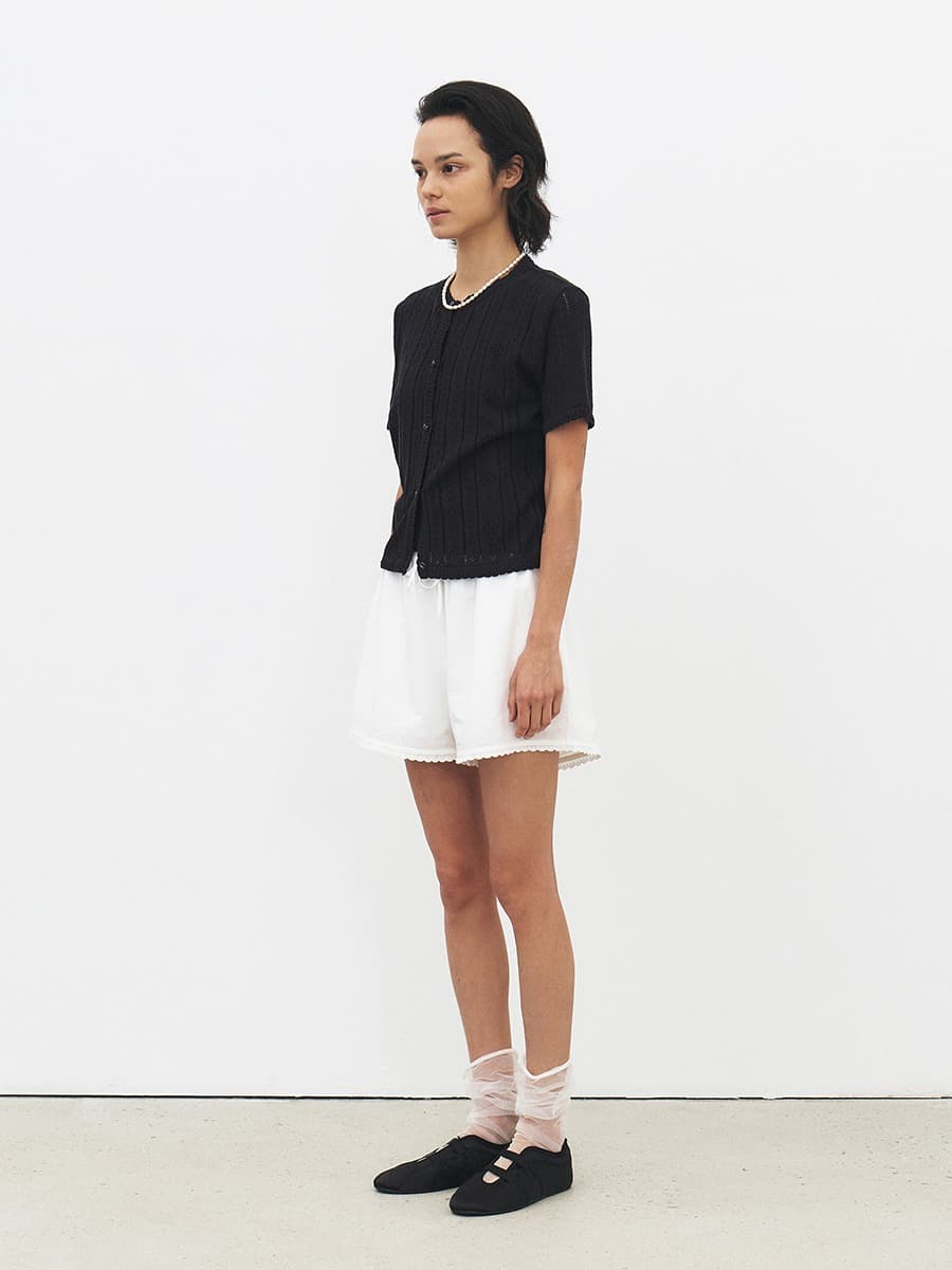 TFR CROCHET LACE KNIT CARDIGAN_BLACK — vue 2