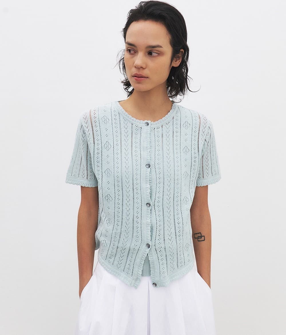 TFR CROCHET LACE KNIT CARDIGAN_SKY — vue 7
