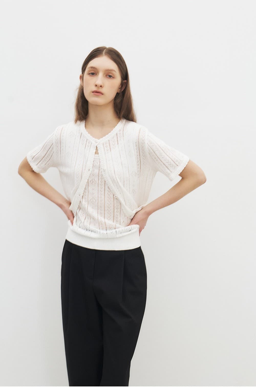 TFR CROCHET LACE KNIT CARDIGAN_IVORY — vue 8
