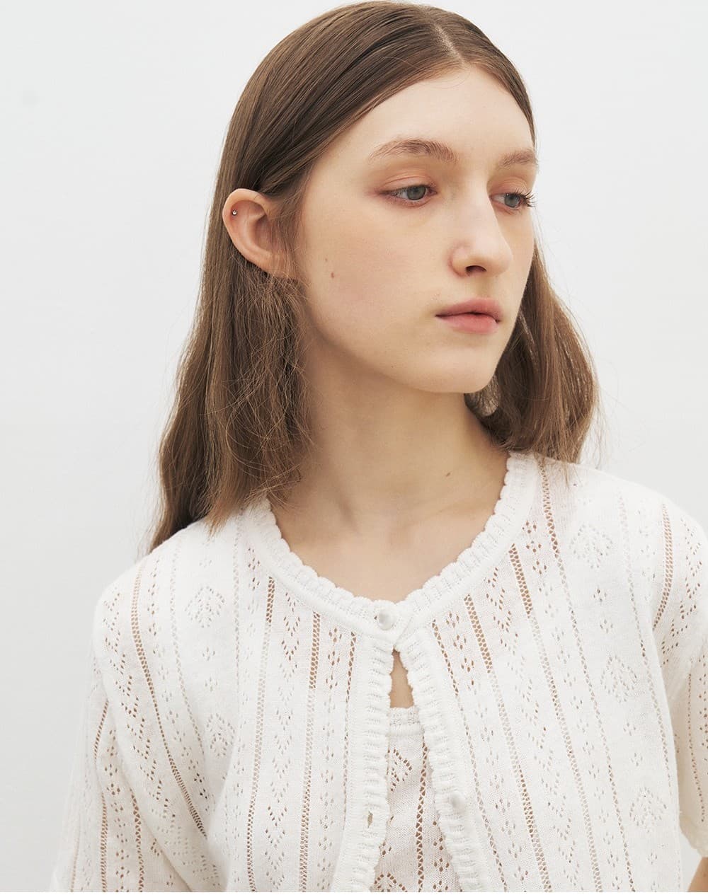 TFR CROCHET LACE KNIT CARDIGAN_IVORY — vue 10