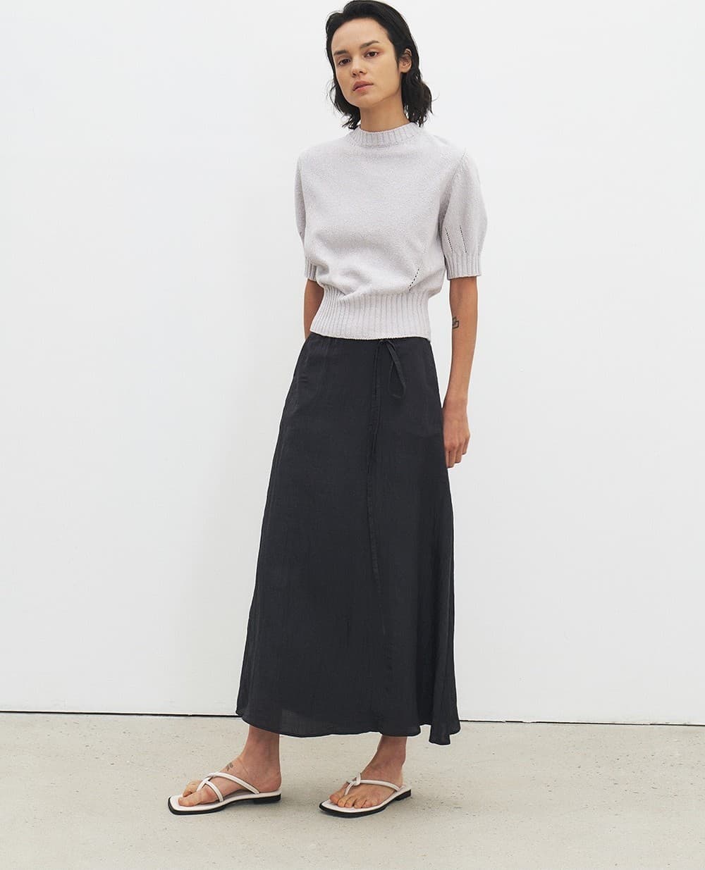 TFR BACK RIBBON KNIT CARDIGAN_L-GREY — vue 7