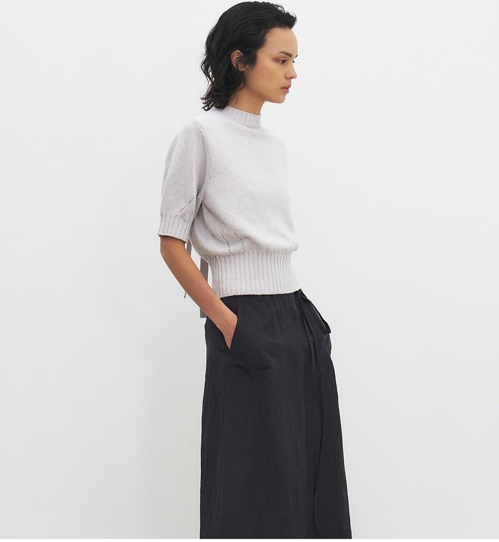 TFR BACK RIBBON KNIT CARDIGAN_L-GREY — vue 10