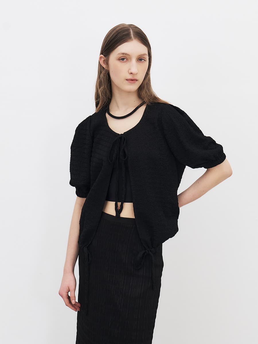 TFR VOLUME WRINKLE BLOUSE_BLACK — vue 2