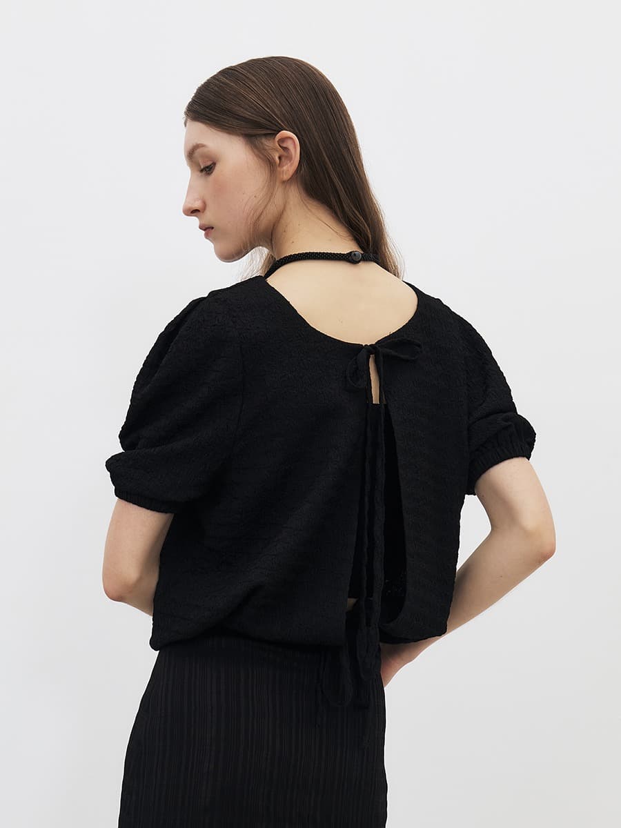 TFR VOLUME WRINKLE BLOUSE_BLACK — vue 3