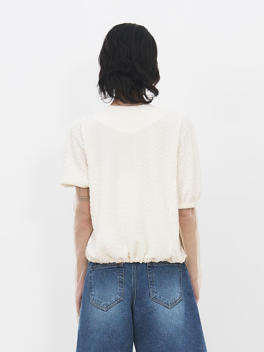 TFR VOLUME WRINKLE BLOUSE_IVORY — vue 3