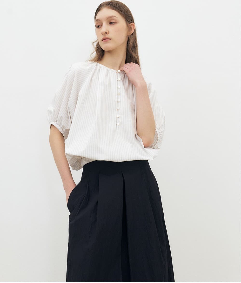 TFR SHIRRING PUFF BLOUSE_STRIPE — vue 9