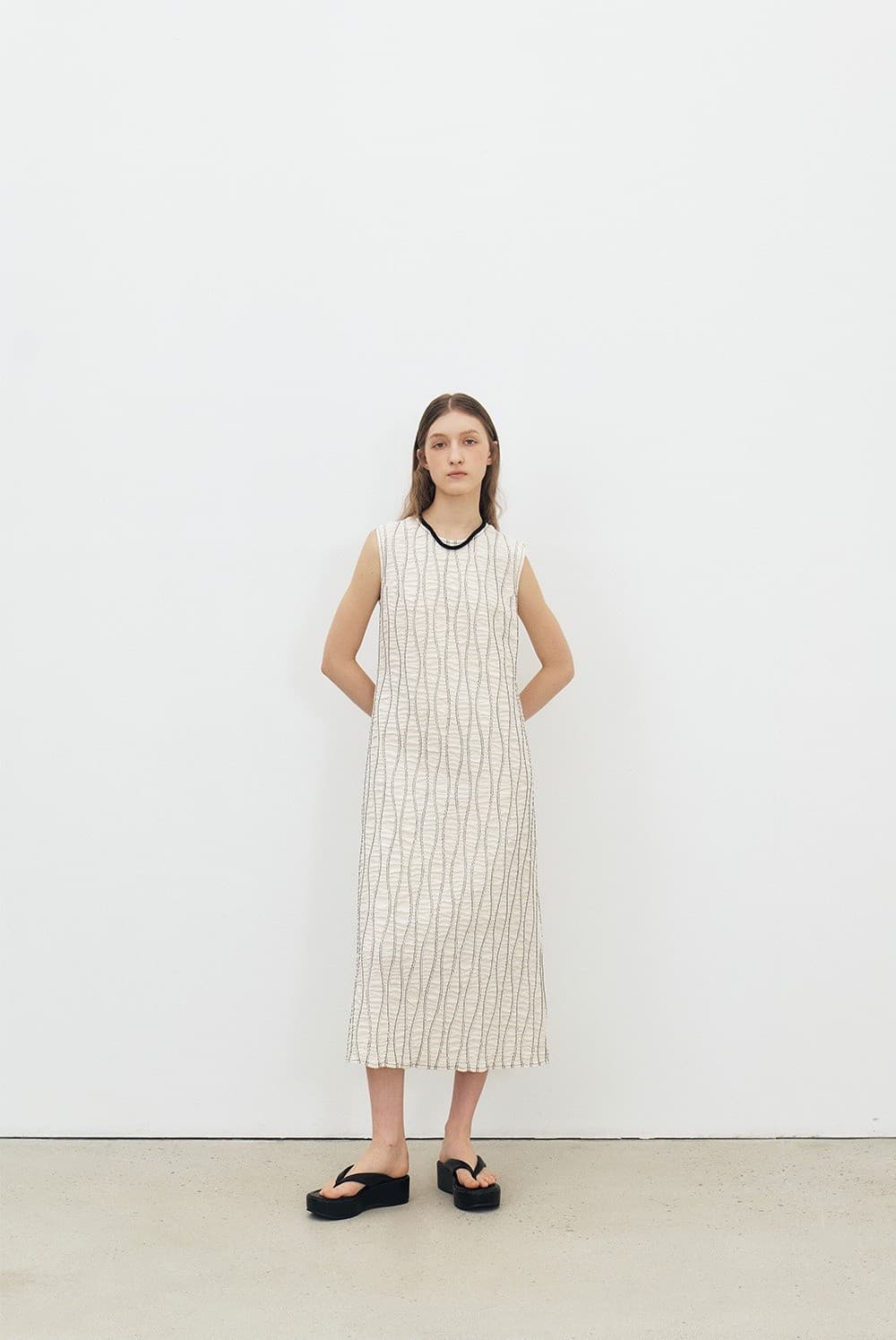 TFR SLEEVELESS STITCH COTTON DRESS_IVORY — vue 10