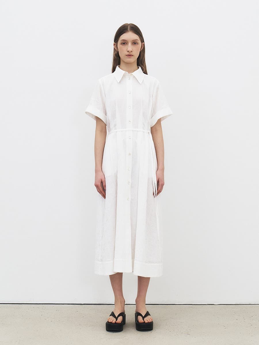 TFR STRIPED SHIRT DRESS_WHITE — vue 1