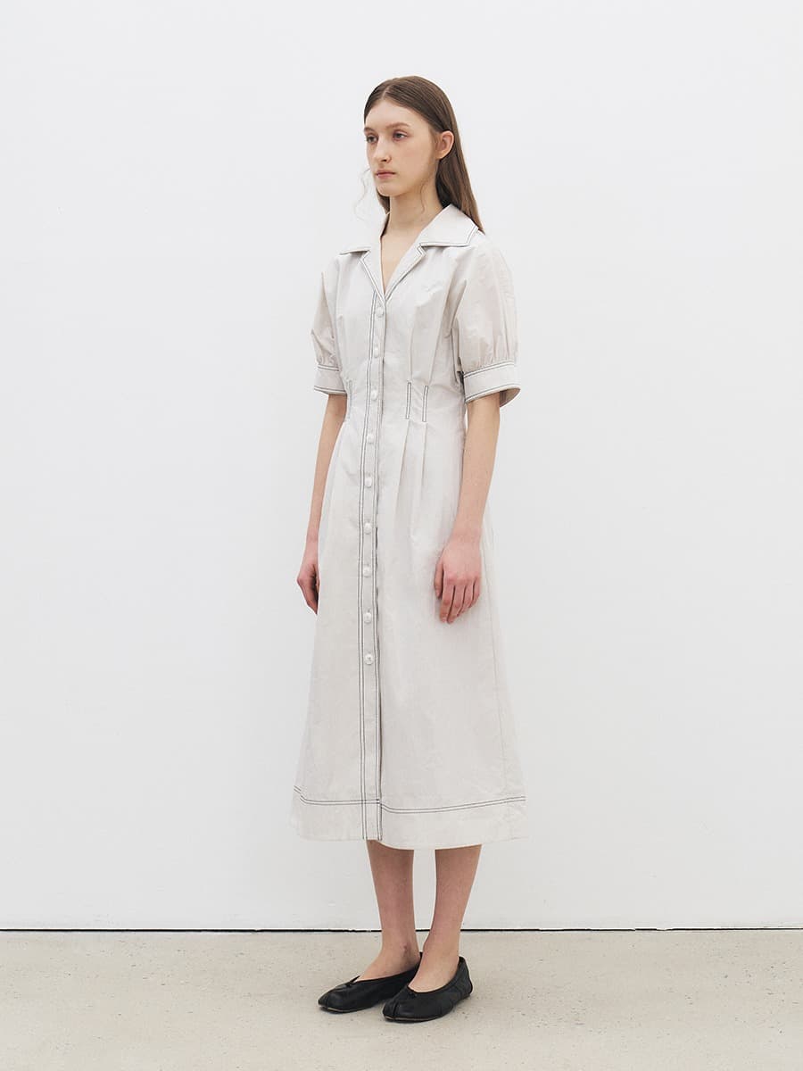 TFR COLLAR STITCH DRESS_L-GREY — vue 2