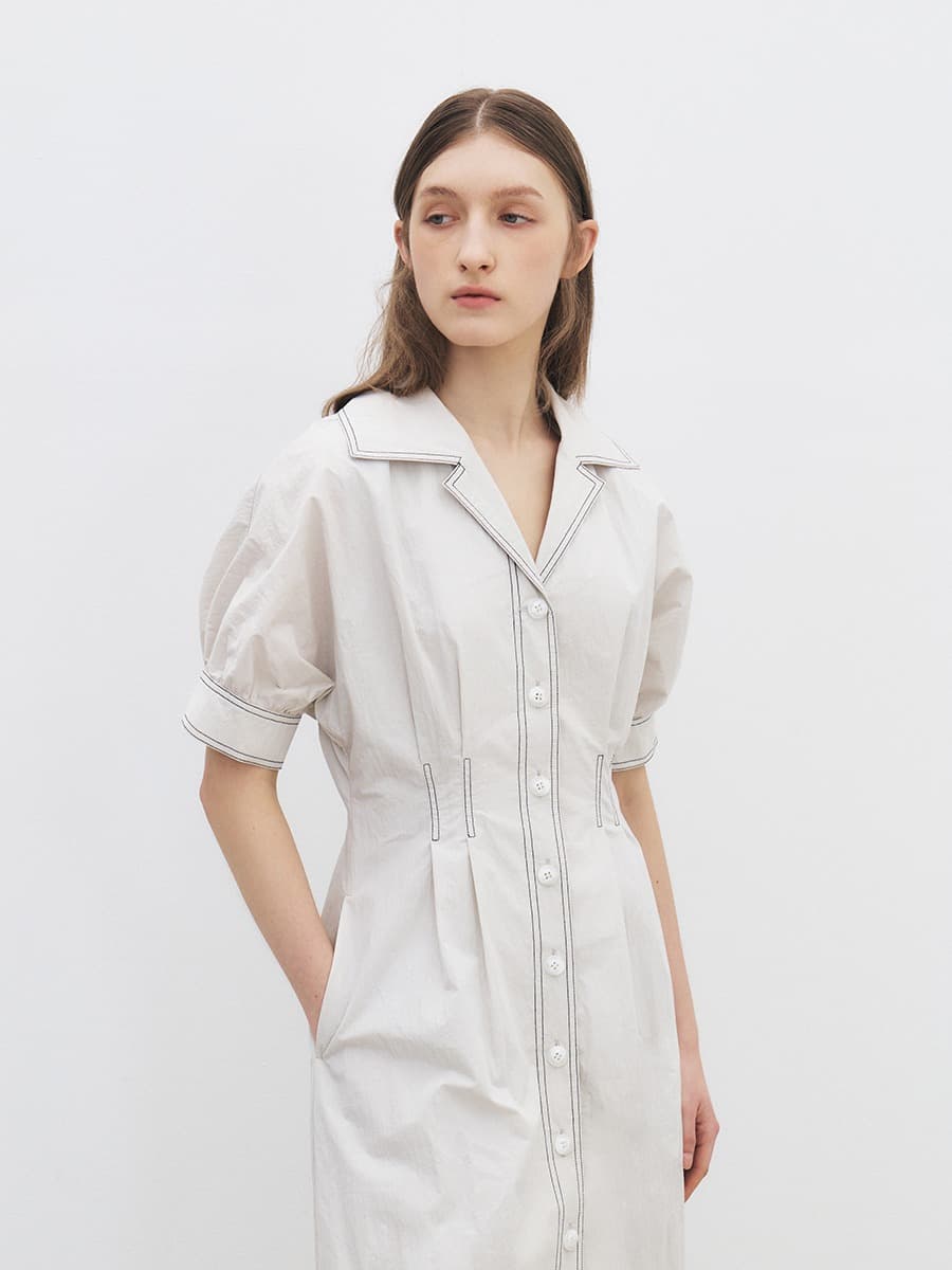 TFR COLLAR STITCH DRESS_L-GREY — vue 4