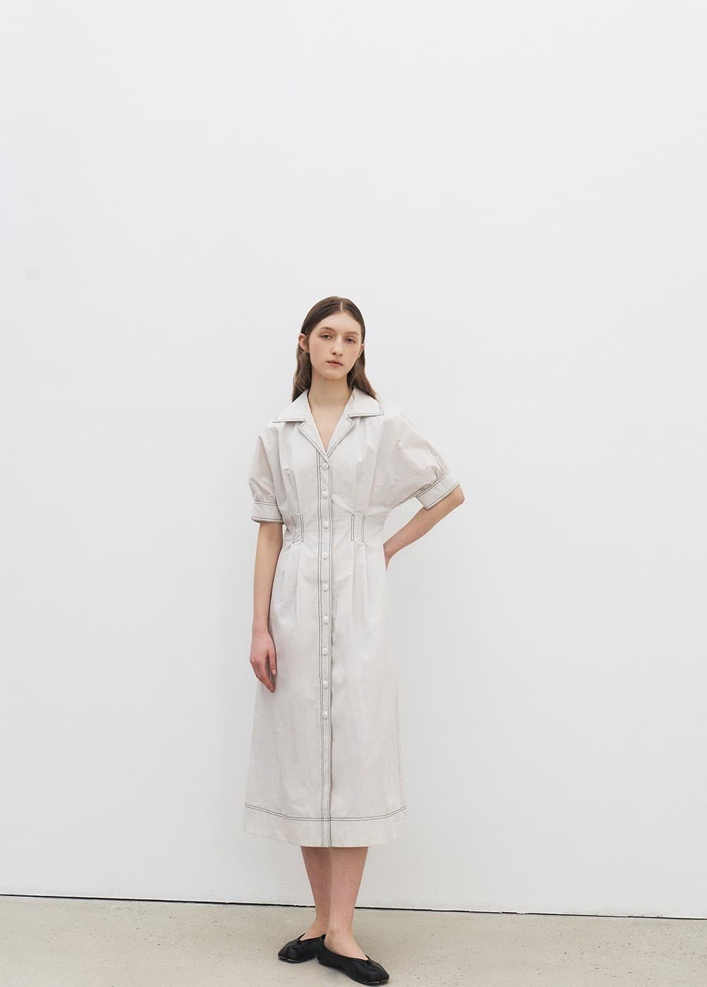 TFR COLLAR STITCH DRESS_L-GREY — vue 6