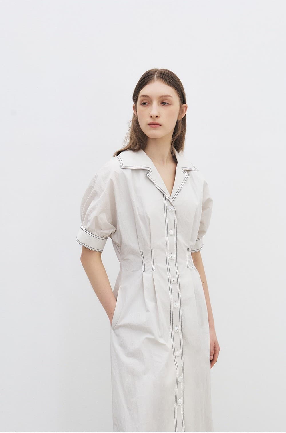 TFR COLLAR STITCH DRESS_L-GREY — vue 9