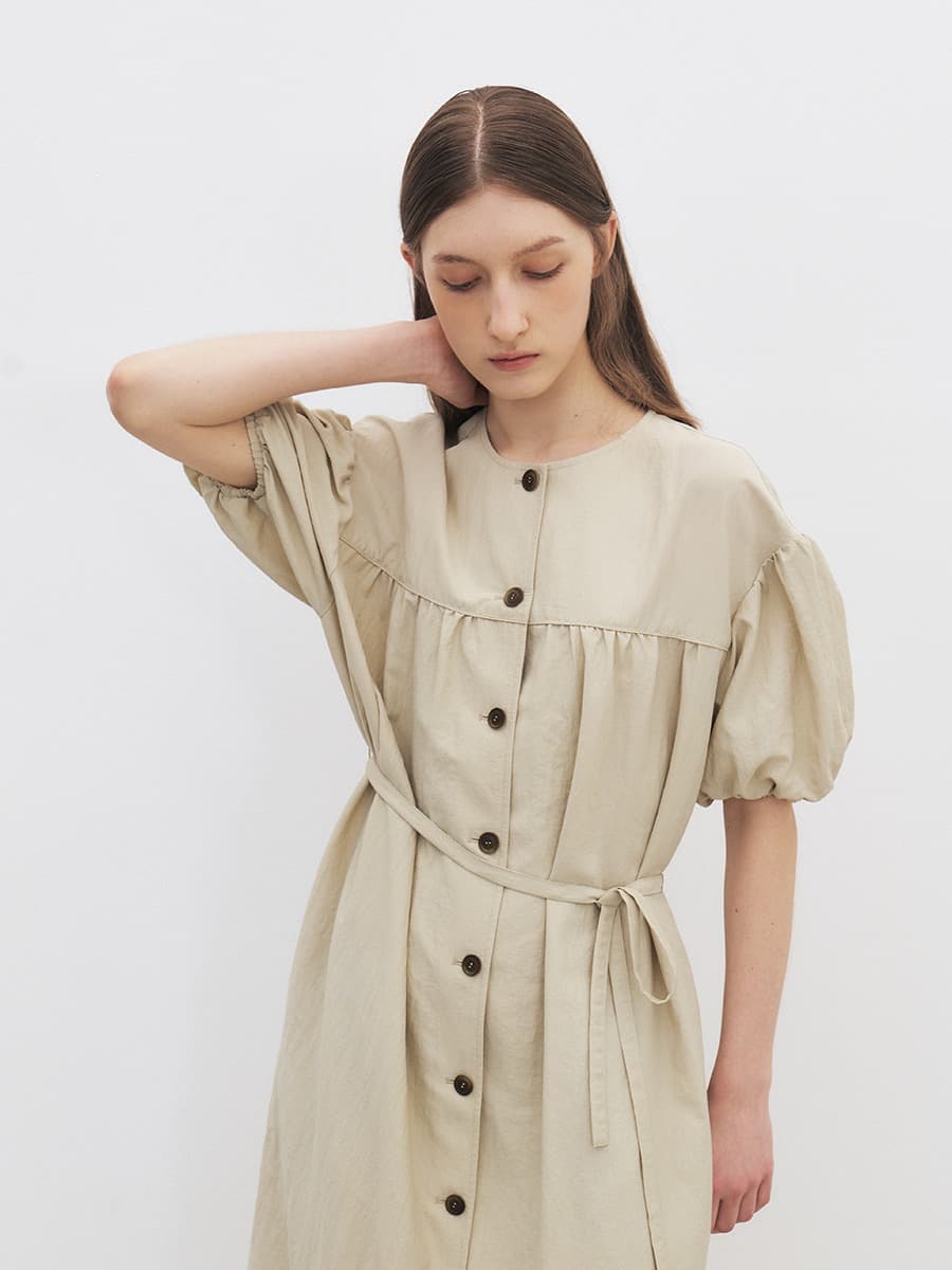 TFR VOLUME PUFF DRESS_BEIGE — vue 4