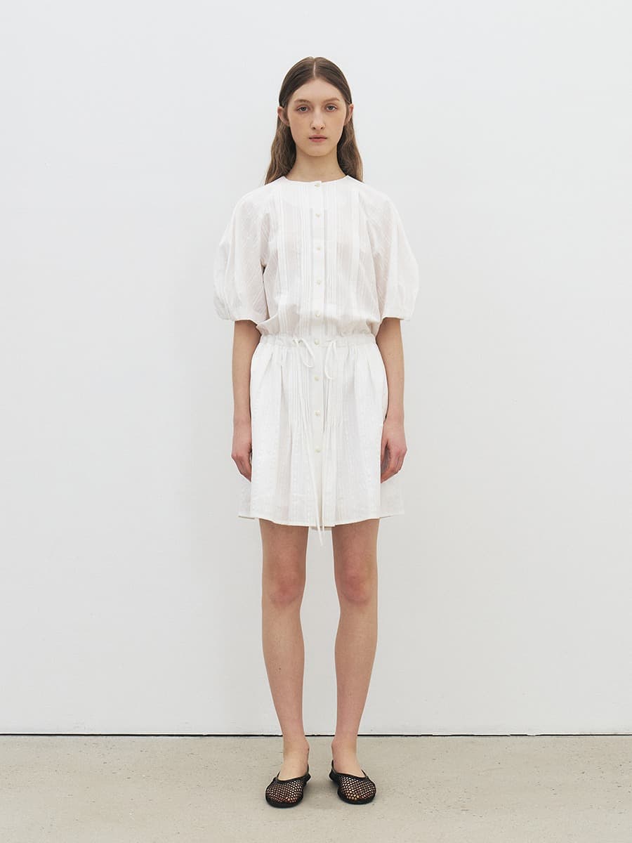 TFR PINTUCK MIDI DRESS_WHITE — vue 1