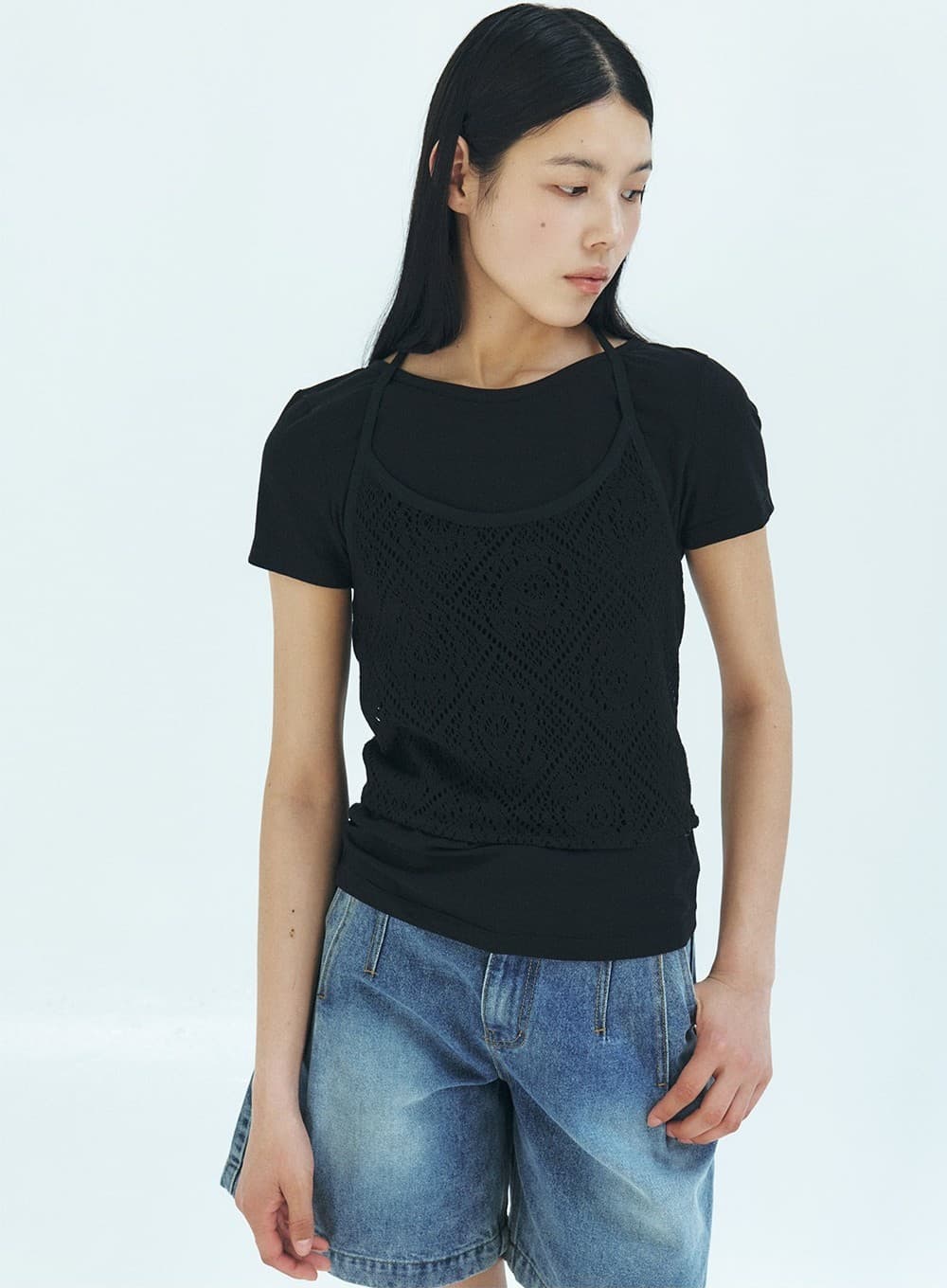 TFR ONE TUCK HALF DENIM_BLUE — vue 7