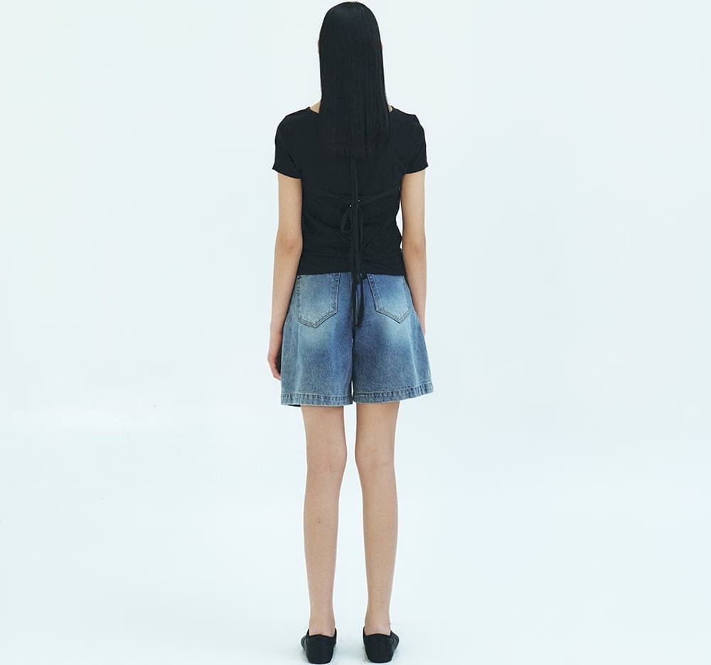 TFR ONE TUCK HALF DENIM_BLUE — vue 9