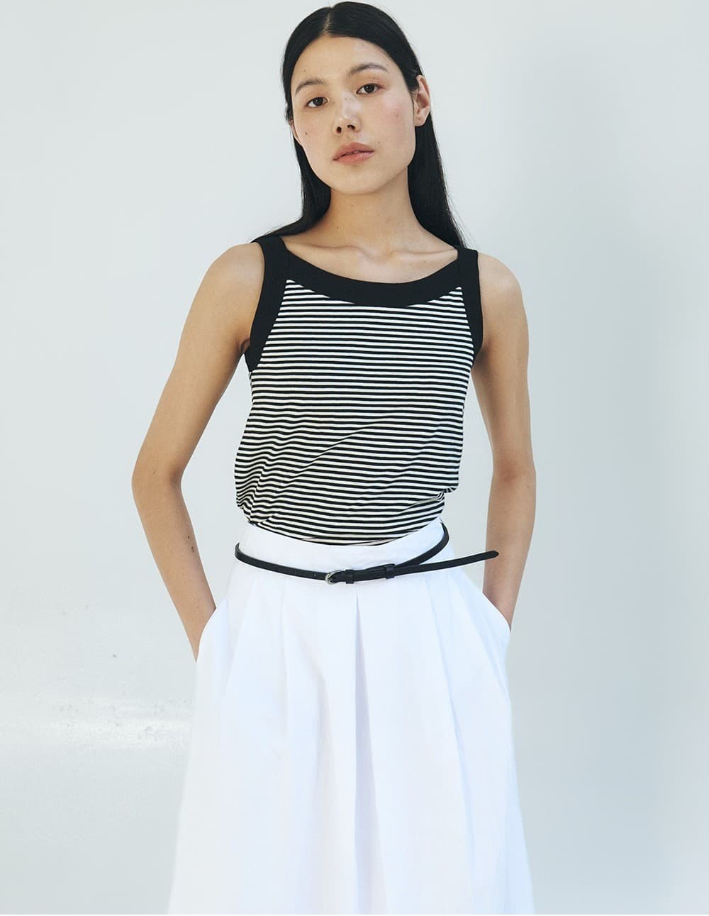 TFR STRIPE SLEEVELESS TOP_BLACK — vue 9
