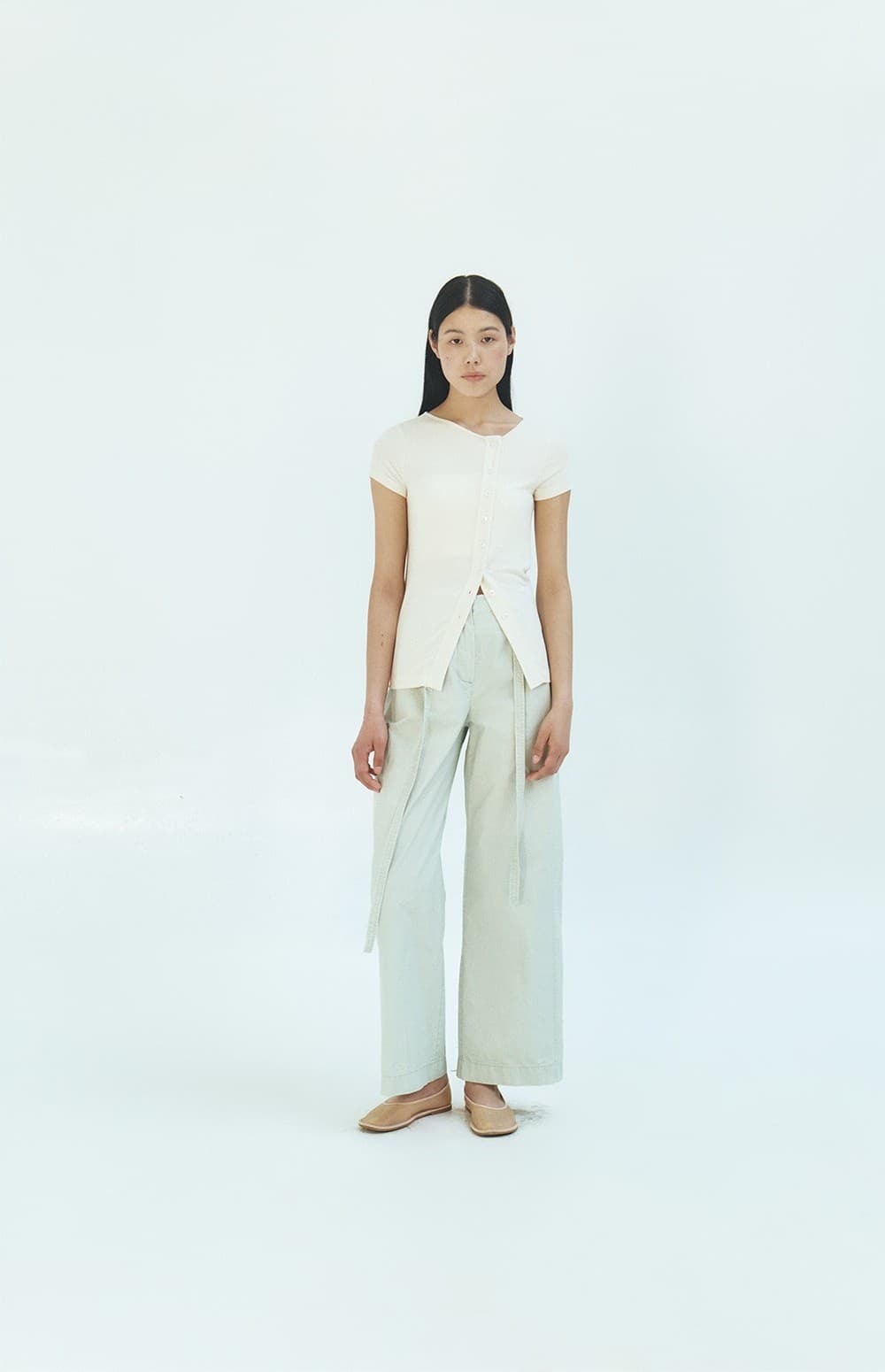 TFR BUTTON SLIM CARDIGAN TOP_CREAM — vue 8
