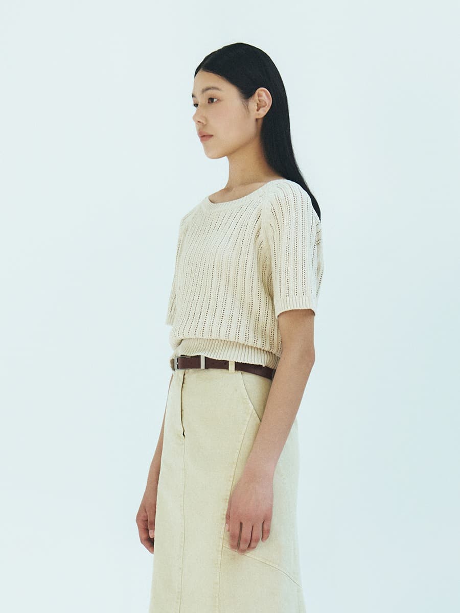 TFR ROUND NECK NETTED KNIT TOP_BEIGE — vue 2