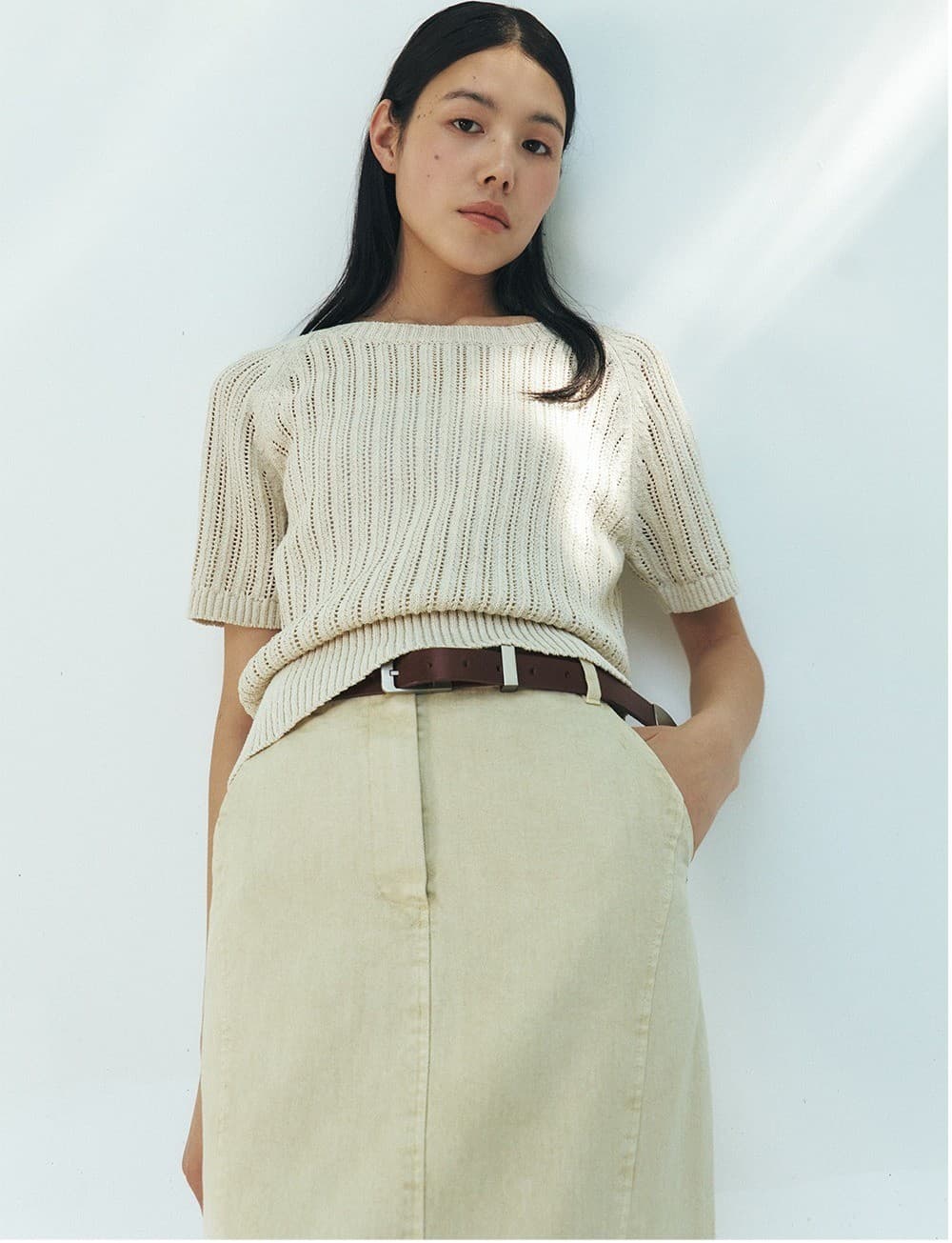 TFR ROUND NECK NETTED KNIT TOP_BEIGE — vue 10