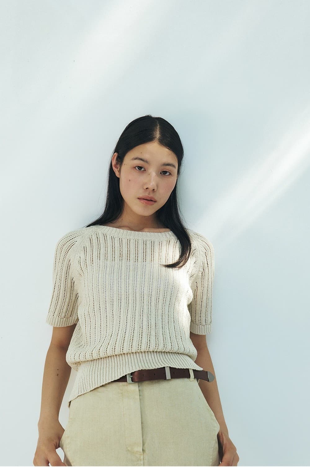 TFR ROUND NECK NETTED KNIT TOP_BEIGE — vue 11