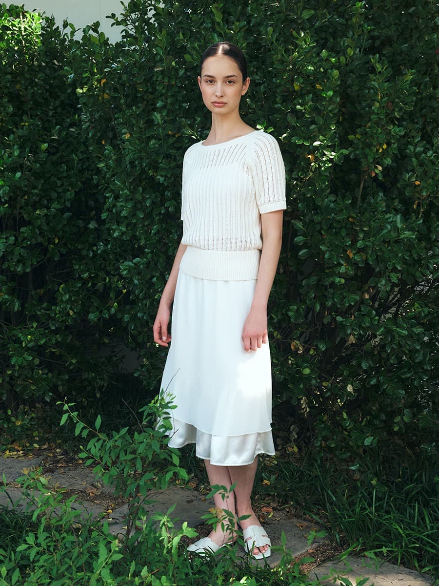 TFR ROUND NECK NETTED KNIT TOP_IVORY — vue 4