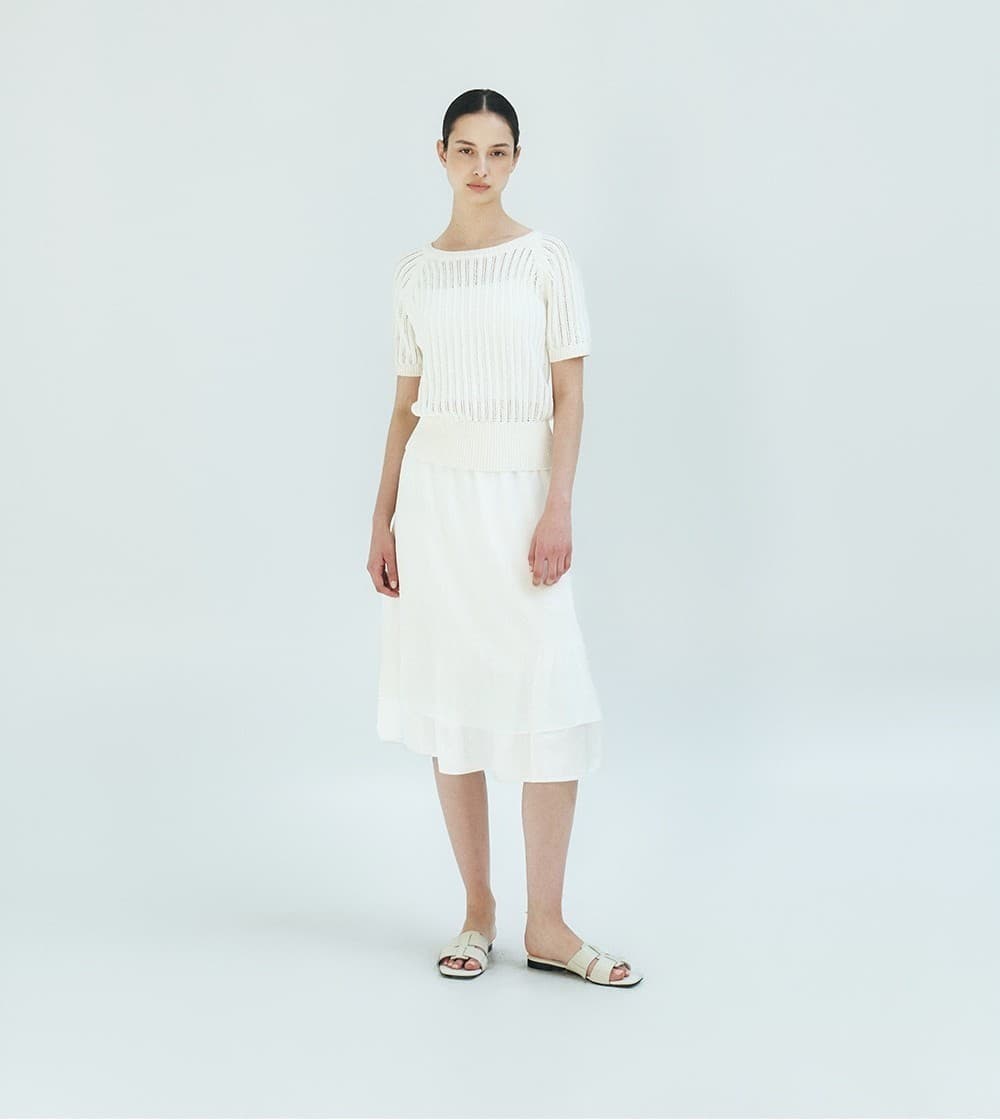 TFR ROUND NECK NETTED KNIT TOP_IVORY — vue 7