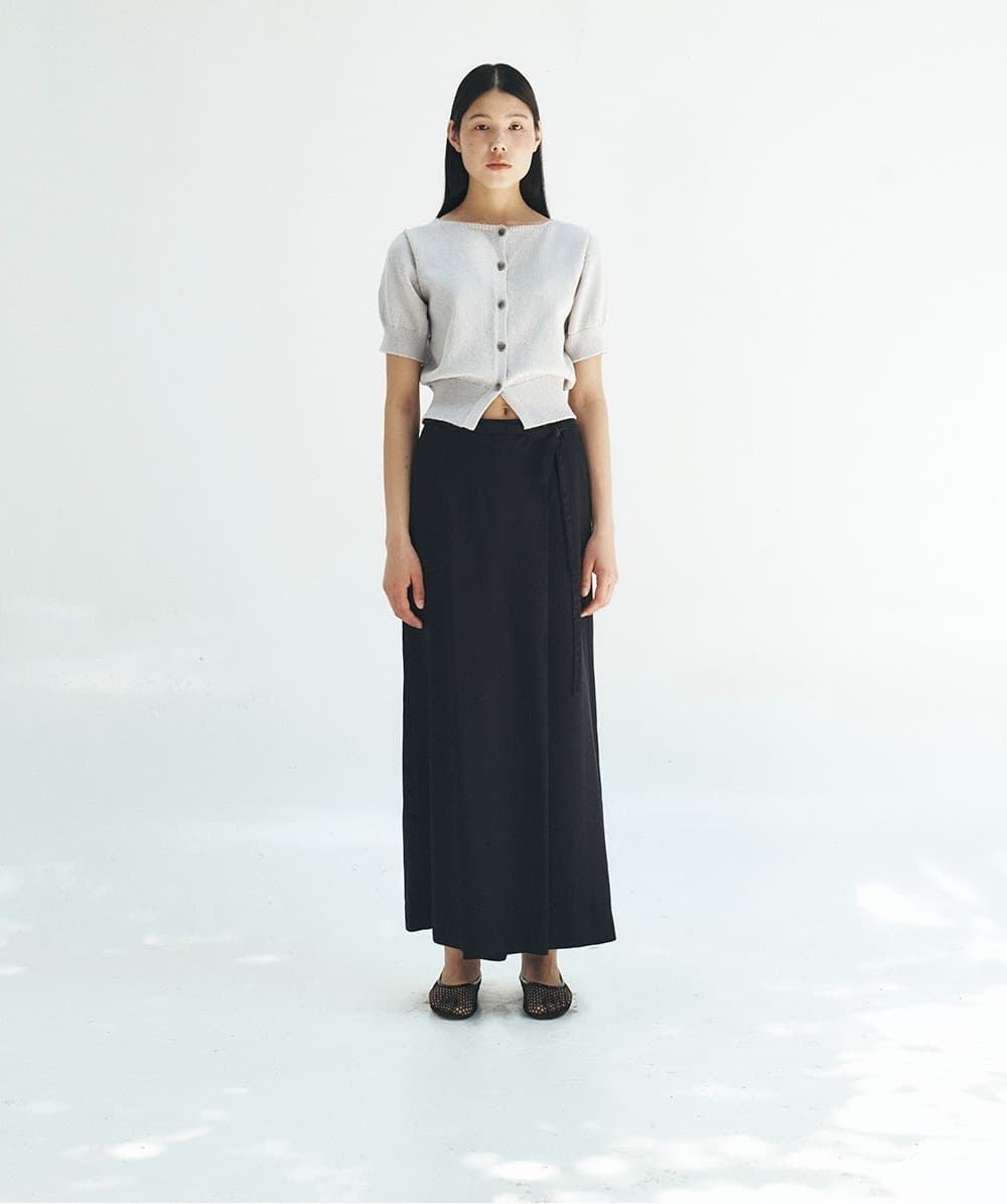 TFR BOAT NECK BUTTON KNIT CARDIGAN_L-GREY — vue 6