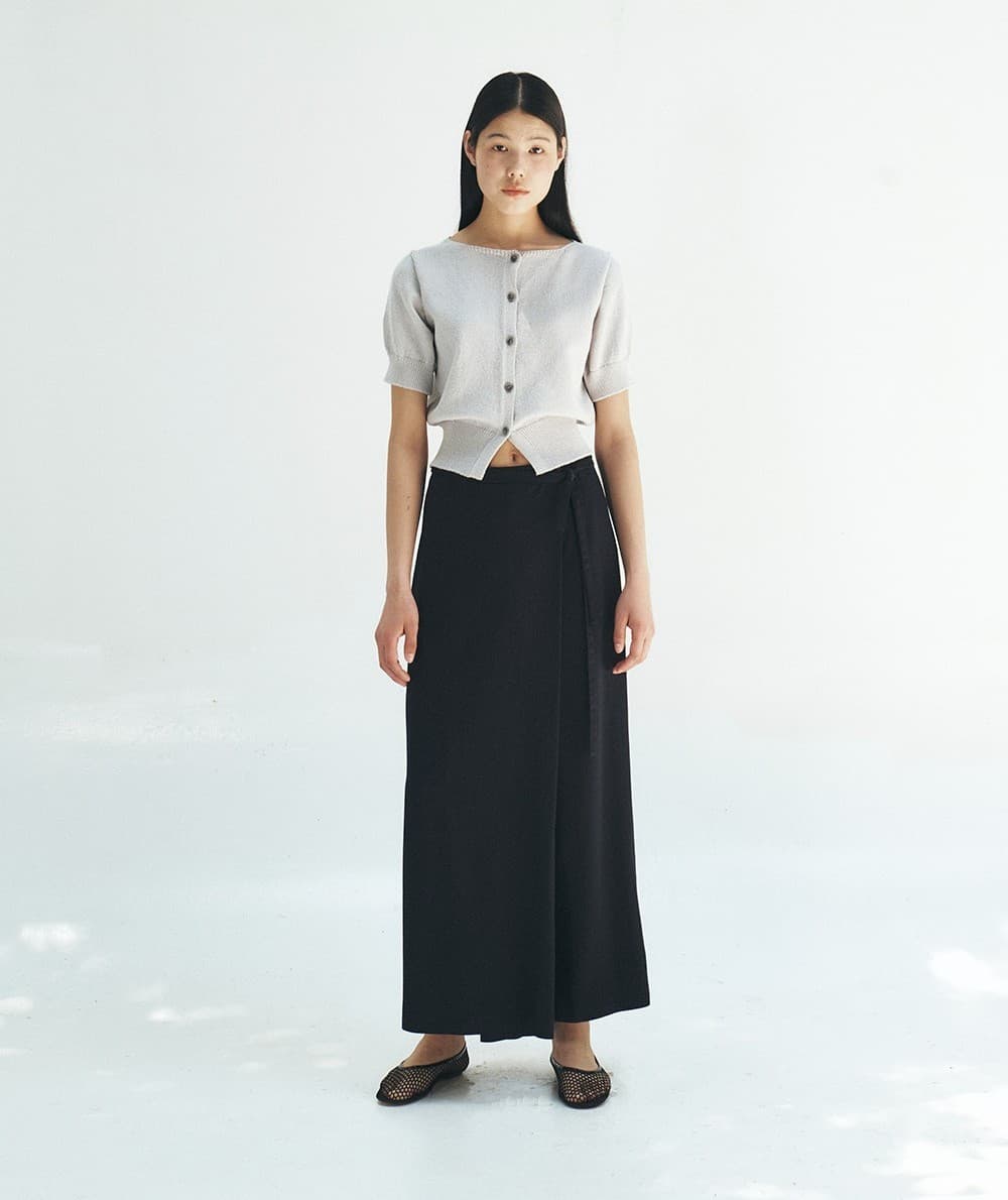 TFR BOAT NECK BUTTON KNIT CARDIGAN_L-GREY — vue 7