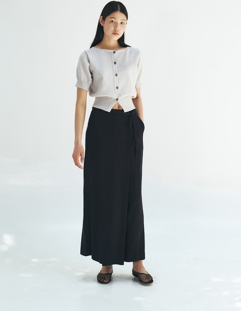 TFR BOAT NECK BUTTON KNIT CARDIGAN_L-GREY — vue 8