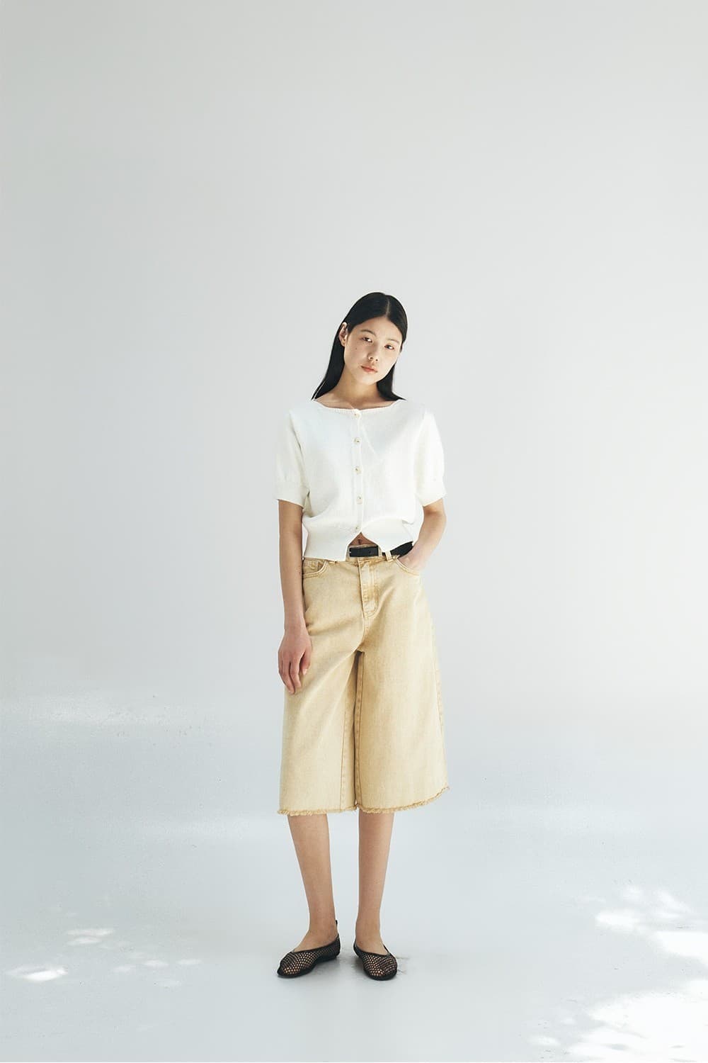 TFR BOAT NECK BUTTON KNIT CARDIGAN_IVORY — vue 7