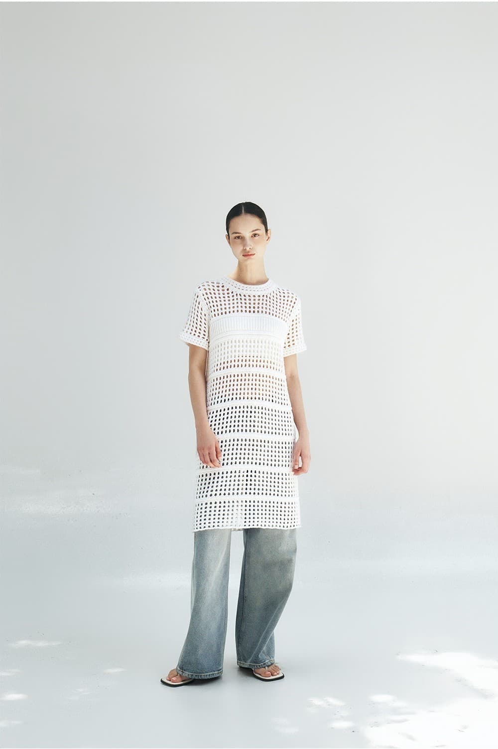 TFR PAPER NETTING KNIT DRESS_IVORY — vue 6