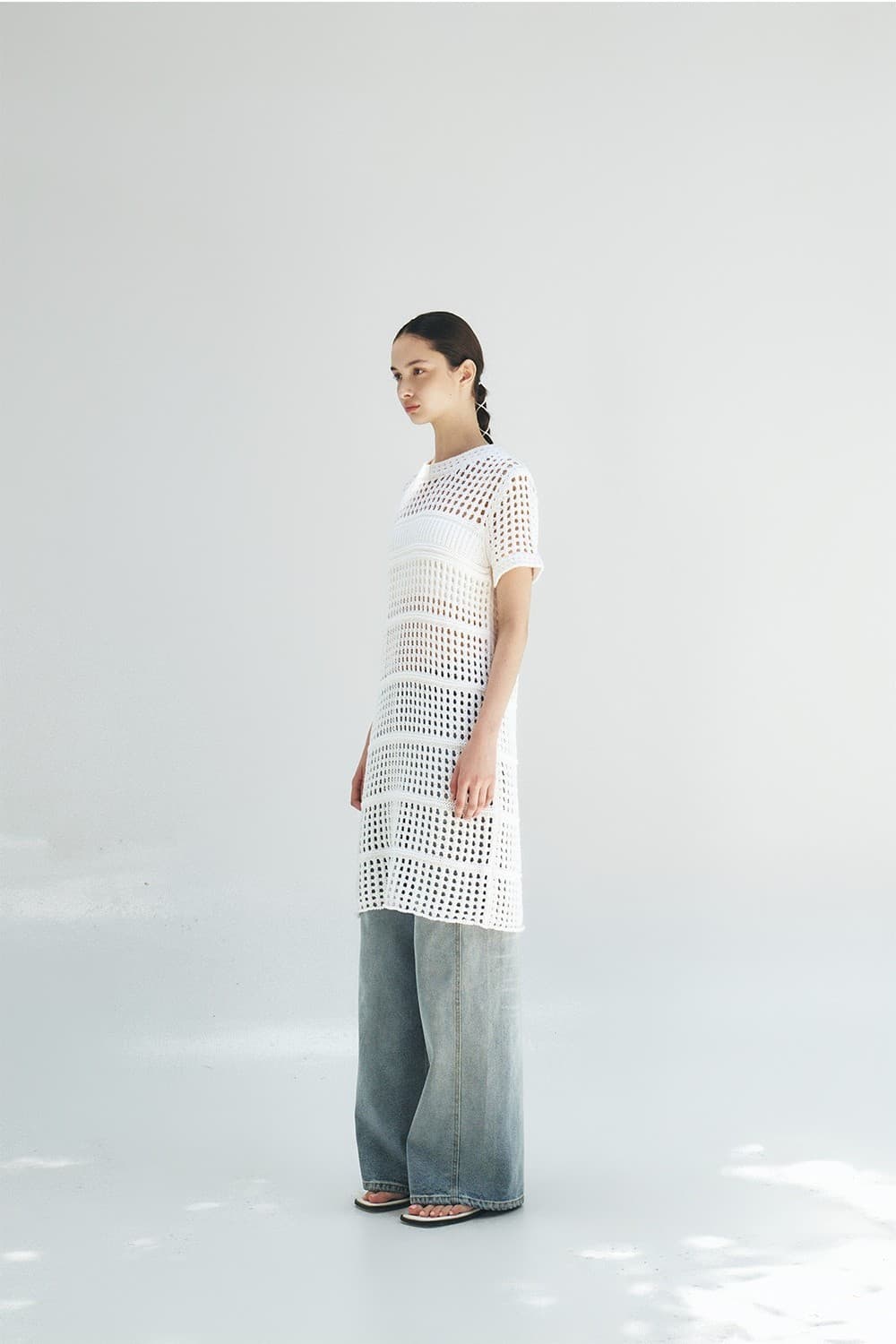 TFR PAPER NETTING KNIT DRESS_IVORY — vue 9