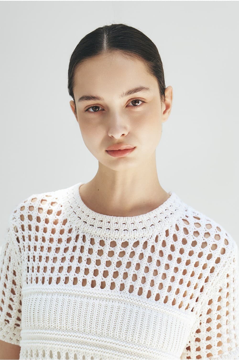 TFR PAPER NETTING KNIT DRESS_IVORY — vue 10