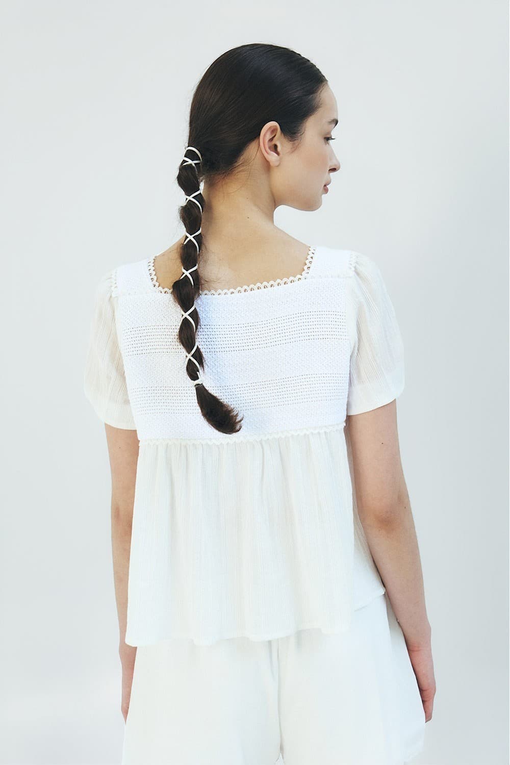 TFR LACE FLARE BUTTON BLOUSE_IVORY — vue 11