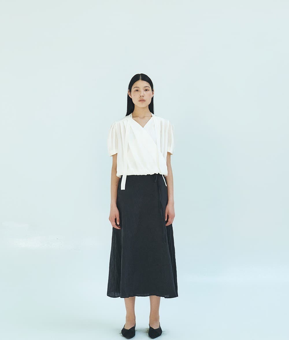 TFR CRINKLE WRAP SCARF BLOUSE_IVORY — vue 7