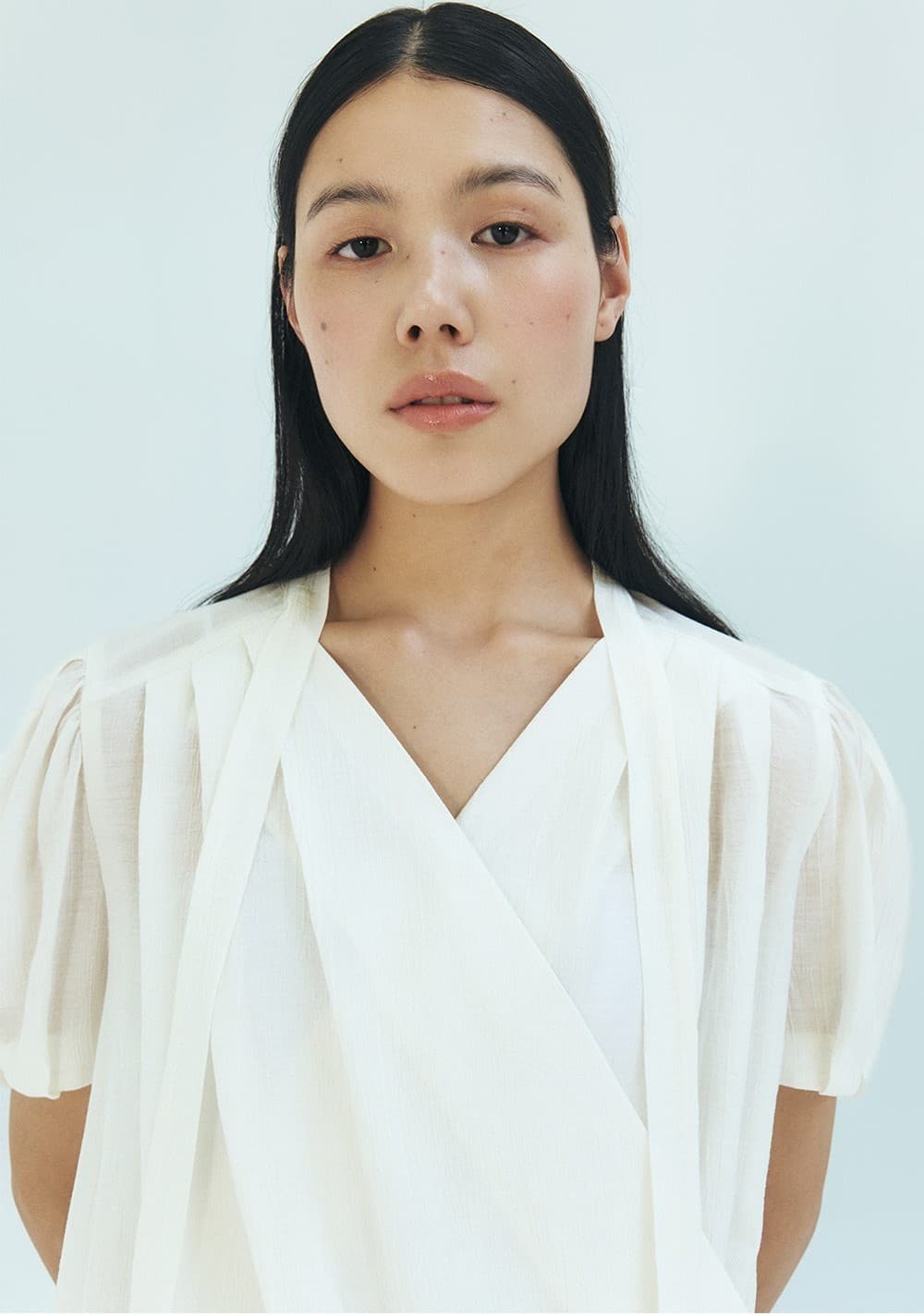 TFR CRINKLE WRAP SCARF BLOUSE_IVORY — vue 11
